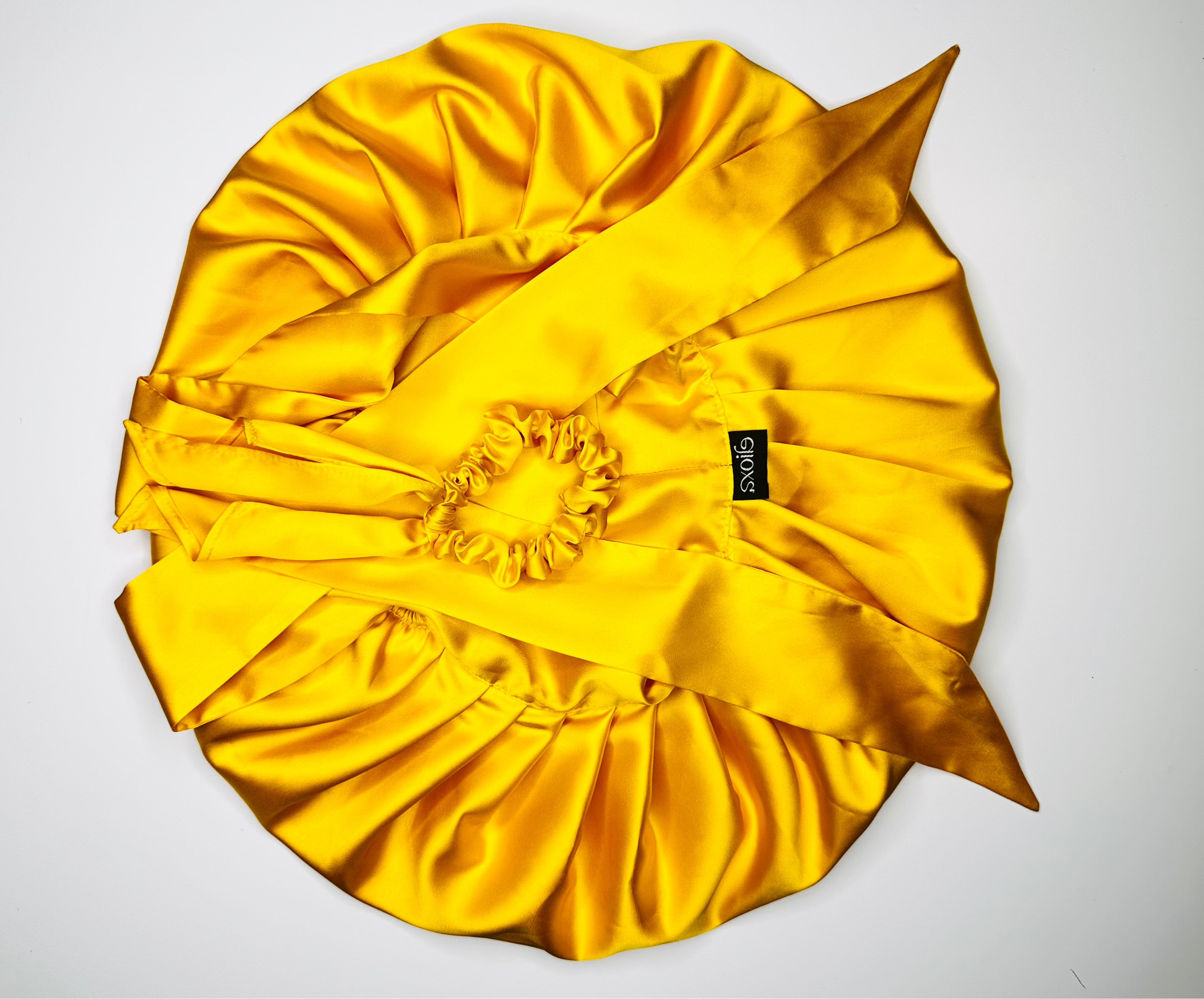 Midnight-Bloom Satin Bonnet