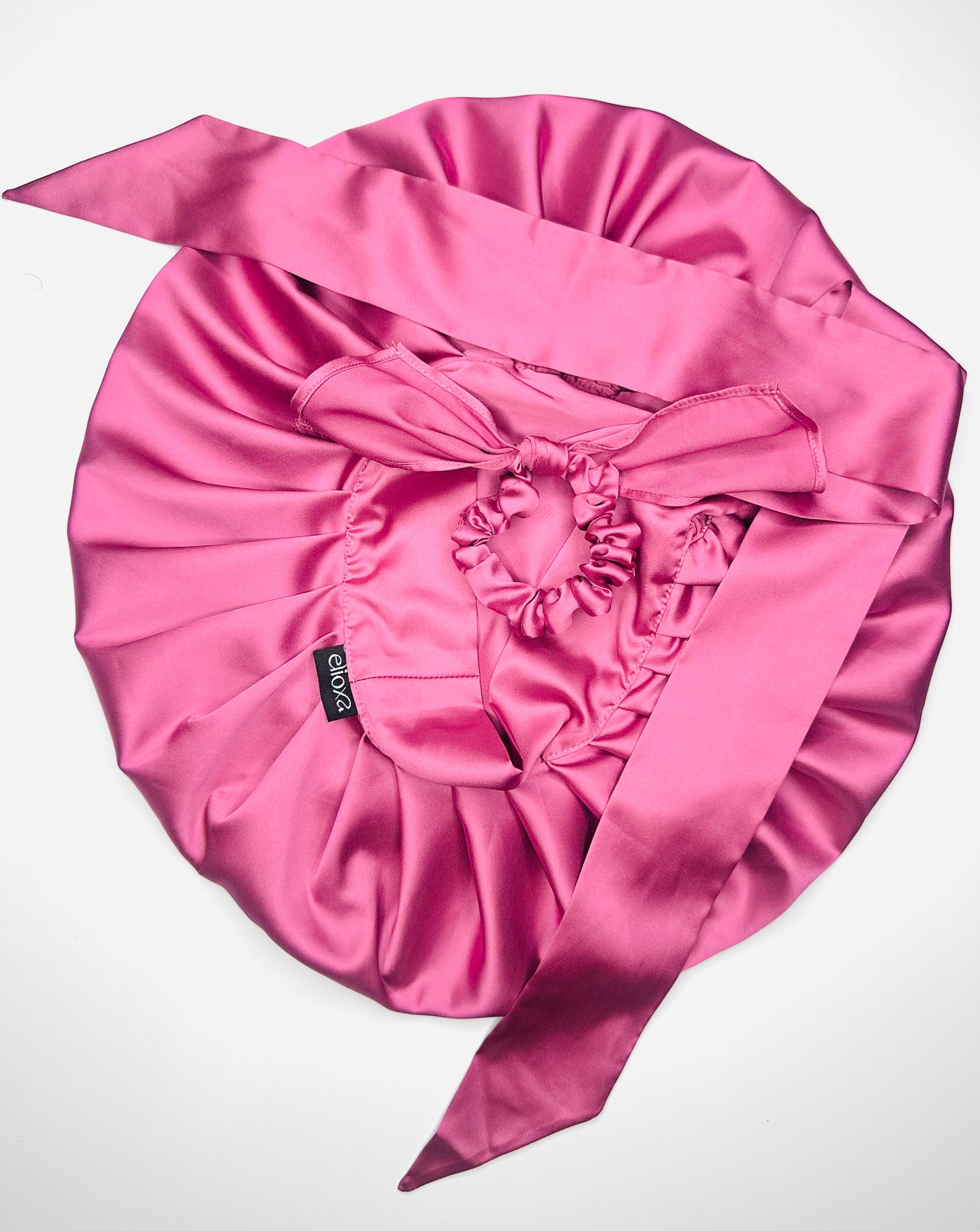 Midnight-Bloom Satin Bonnet